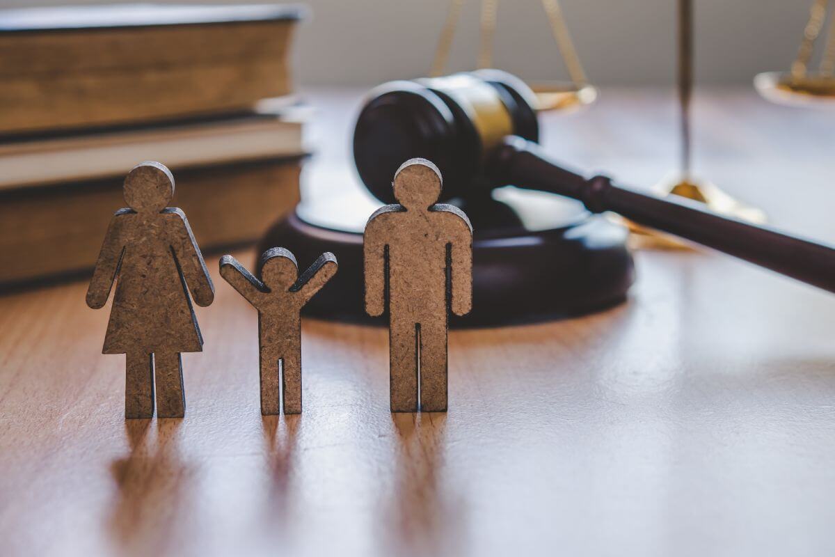 Family Cork Figurines with Law Books and a Gavel
