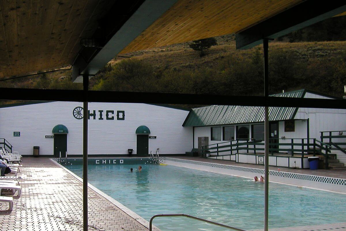 A popular hot spring in Montana