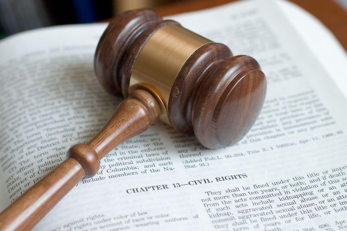 Open Law Book with Gavel