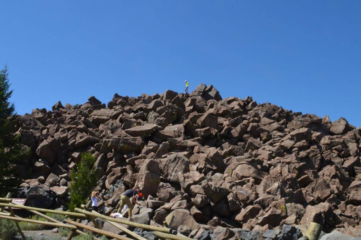 A towering heap of rocks at the Ringing Rocks in Montana.