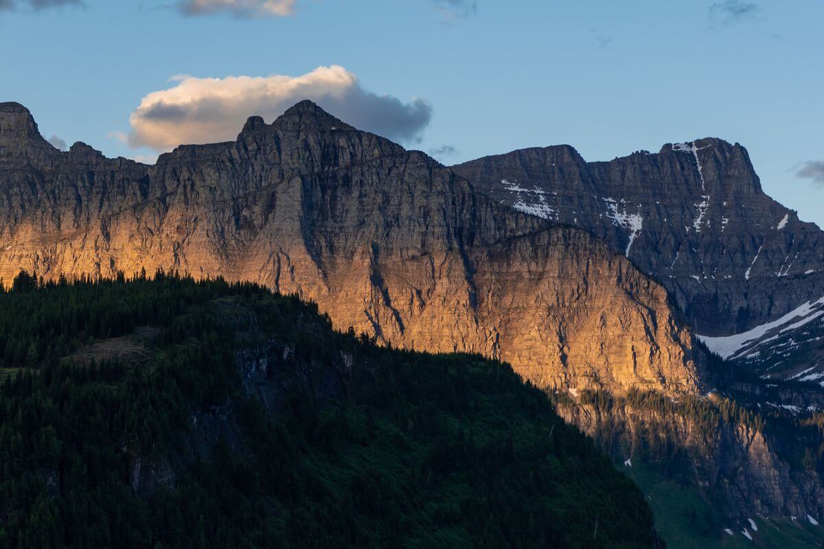 Sunrise View of the Glacier National Park Montana