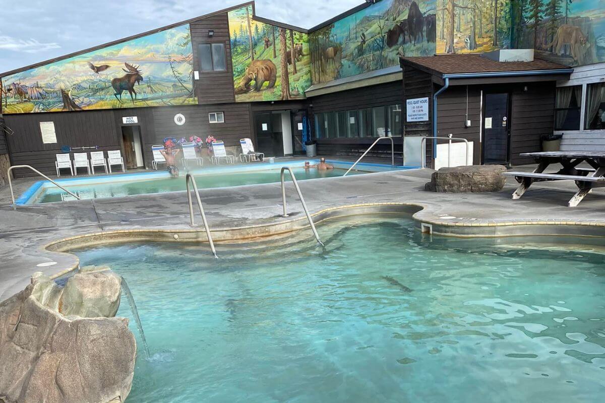 Hot spring pools at White Sulfur Hot Springs in Bozeman, Montana